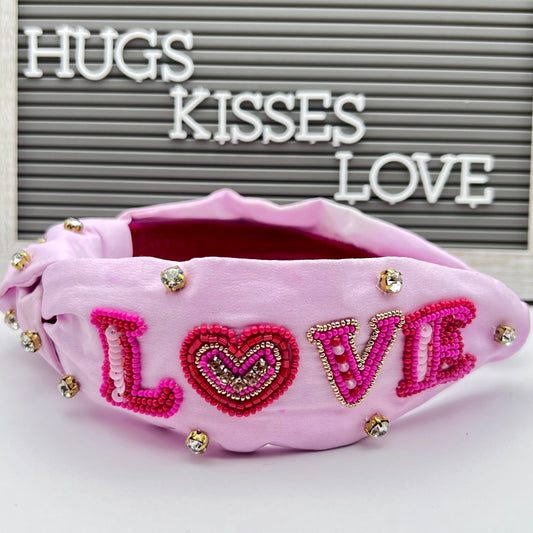 Valentine's Day Headbands, Handmade Beaded Headband , Hair accessories, Jewelry,Elegant beaded, Unique, LOVE