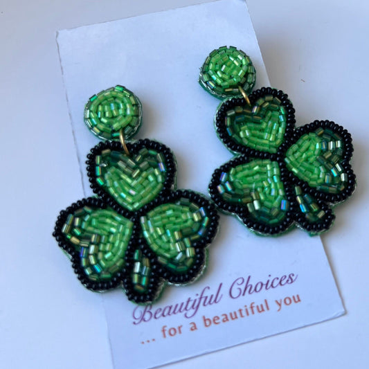 Mardi Gras Flower Earrings | Handmade Beaded Jewelry | Festive Accessory | Costume Earrings | Lightweight Dangle Earrings | New Orleans